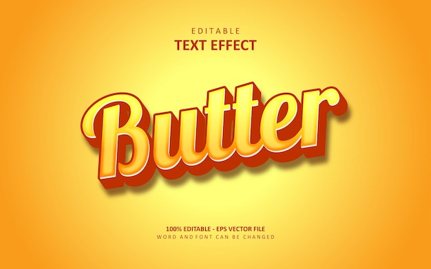 Efecto de texto de mantequilla creativa