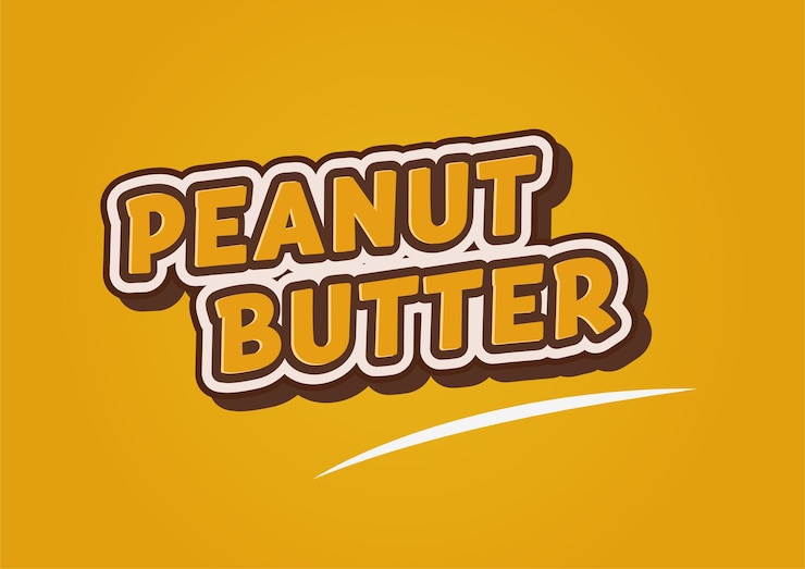 Vector efecto de texto de mantequilla de maní