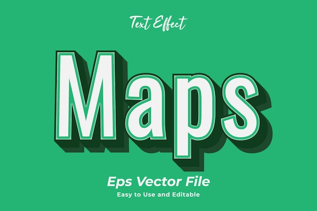 Efecto de texto Mapas Fácil de usar y editar Vector de alta calidad