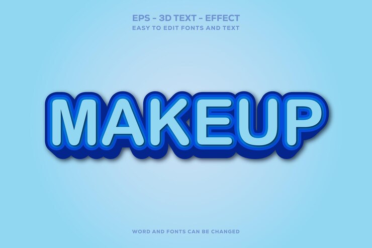 Vector efecto de texto de maquillaje 3d