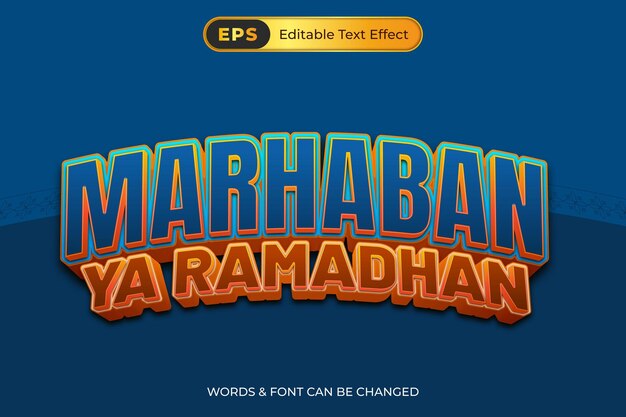 Efecto de texto de Marhaban Ya Ramadhan