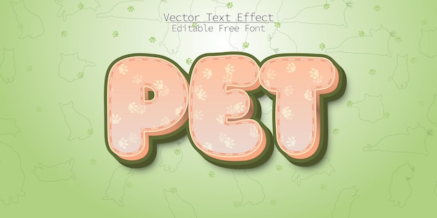 Vector efecto de texto de mascotas editable