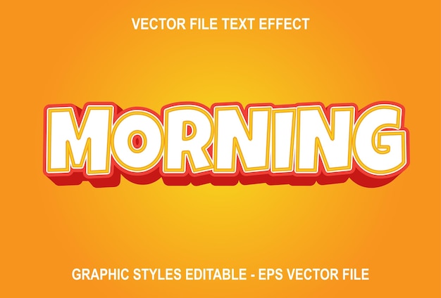 Efecto de texto matutino editable con color naranja.
