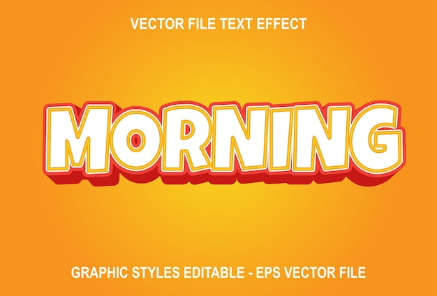 Efecto de texto matutino editable con color naranja.