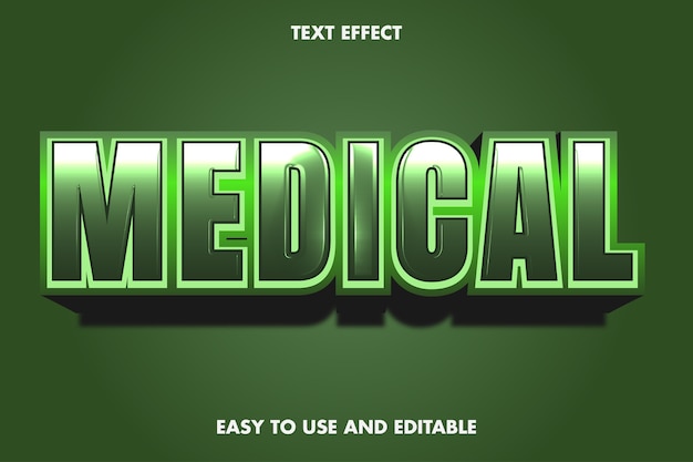 Efecto de texto médico. Estilo de fuente editable.