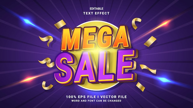 Efecto de texto de mega venta 3d