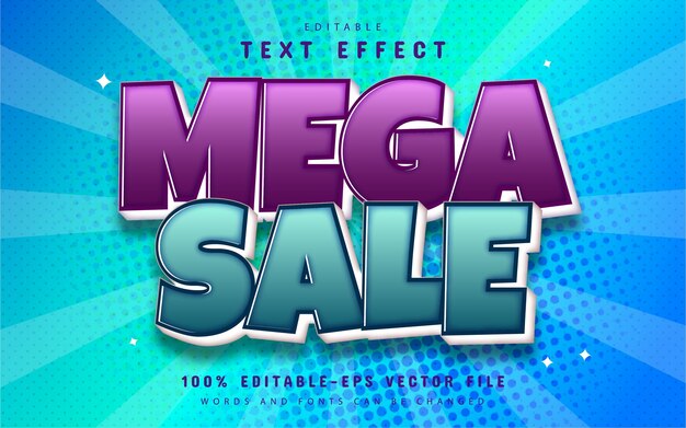 Efecto de texto de mega venta editable