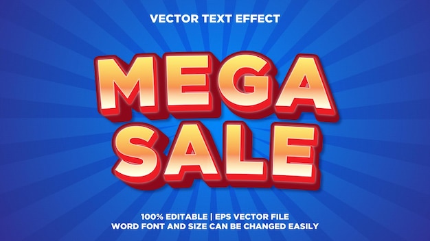 Efecto de texto de mega venta