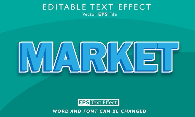 Vector efecto de texto de mercado