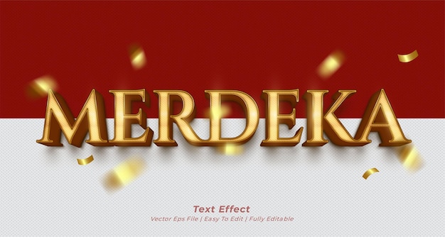 Efecto de texto Merdeka estilo de texto 3D editable