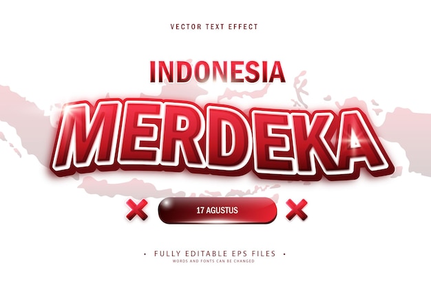 Efecto de texto merdeka de Indonesia, Garuda Indonesia, Dirgahayu Indonesia, efecto de texto Merdeka Indonesia