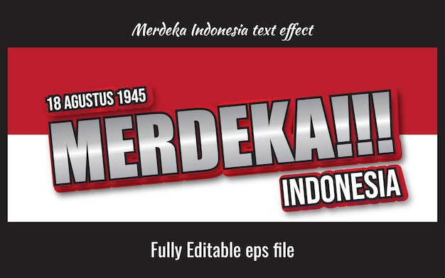 Efecto de texto de merdeka indonesia