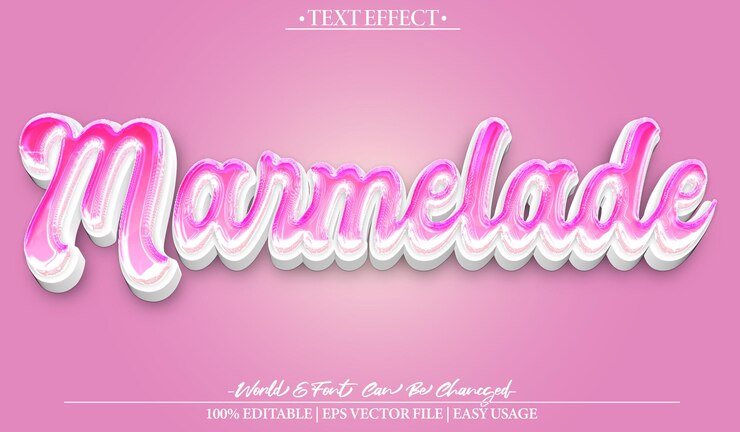 Vector efecto de texto de mermelada editable alfabeto lindo jalea rosa dulce