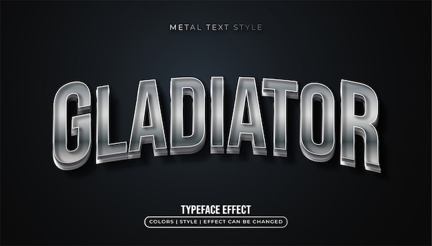 Vector efecto de texto de metal curvo