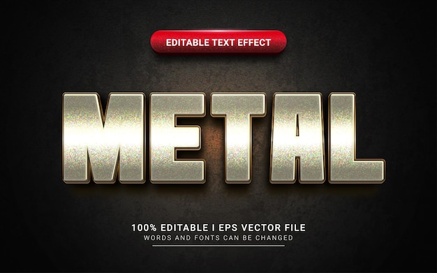 Efecto de texto de metal