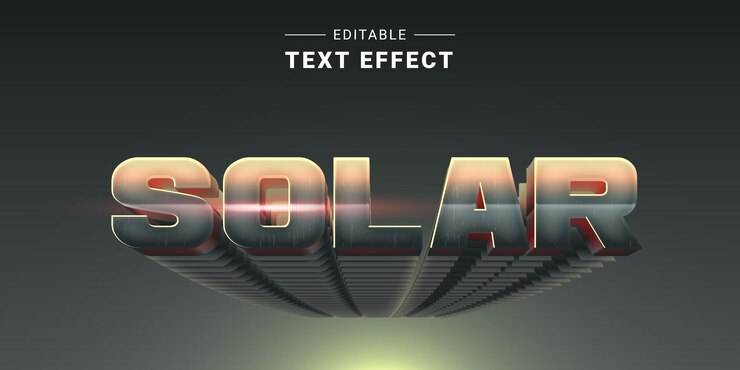 Vector efecto de texto metálico cromado futurista 3d editable