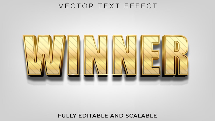 Vector efecto de texto metálico de oro y plata