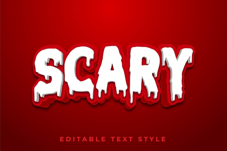 Vector efecto de texto de miedo