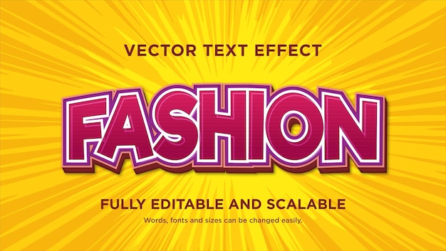 Efecto de texto de moda de diseño gráfico vectorial editable