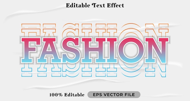 Efecto de texto de moda estilo gráfico de moda texto editable