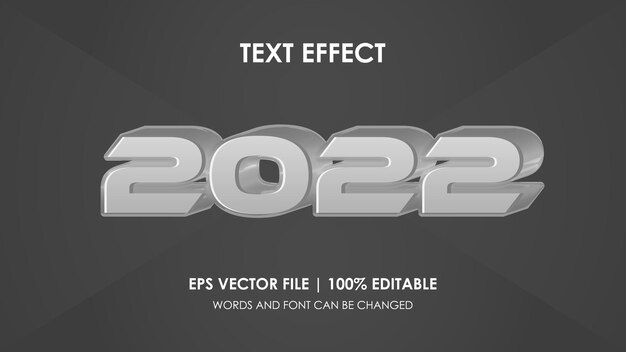 Vector efecto de texto moderno 2022 editable