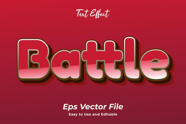 Efecto de texto moderno Batalla Editable y fácil de usar vector premium