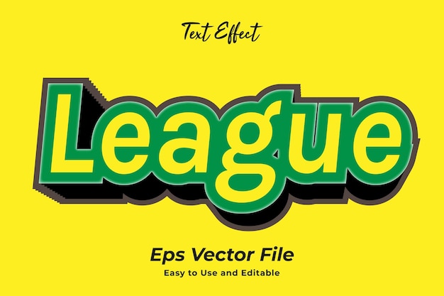 Efecto de texto moderno league editable y fácil de usar vector premium