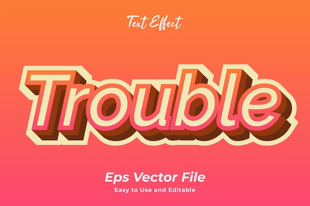 Efecto de texto moderno Problema Editable y fácil de usar Vector Premium