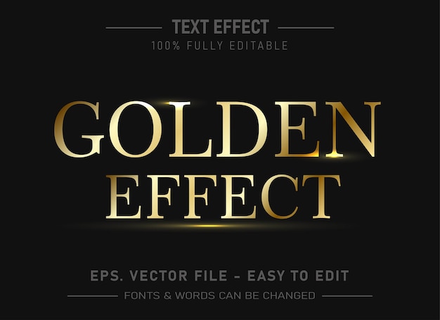 Efecto de texto moderno realista de oro editable