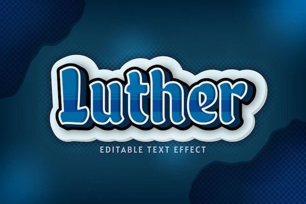 Efecto de texto moderno retro editable con terror azul oscuro y temas traviesos para jóvenes