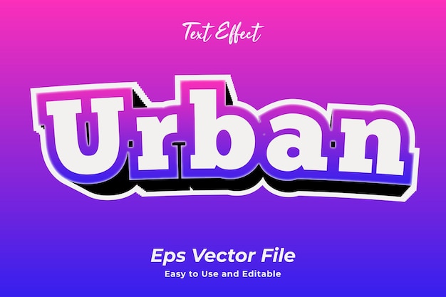 Efecto de texto moderno urban editable y fácil de usar vector premium