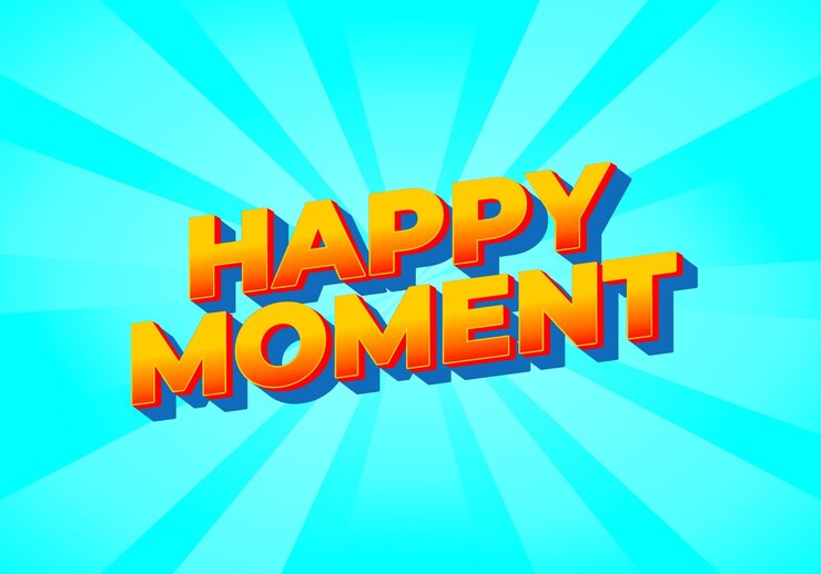Vector efecto de texto de momento feliz en estilo 3d con color llamativo