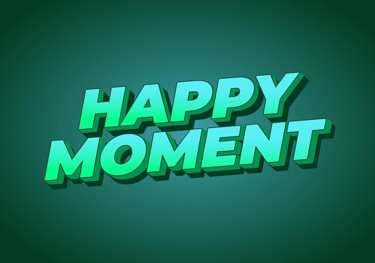 Vector efecto de texto de momento feliz en estilo 3d con colores modernos