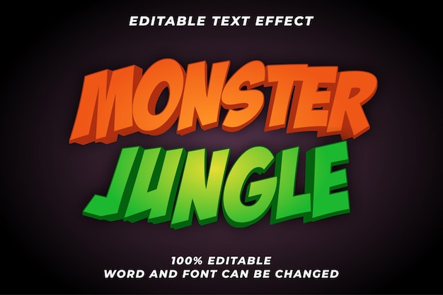 Efecto de texto monster jungle