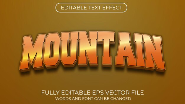 Vector efecto de texto de montaña