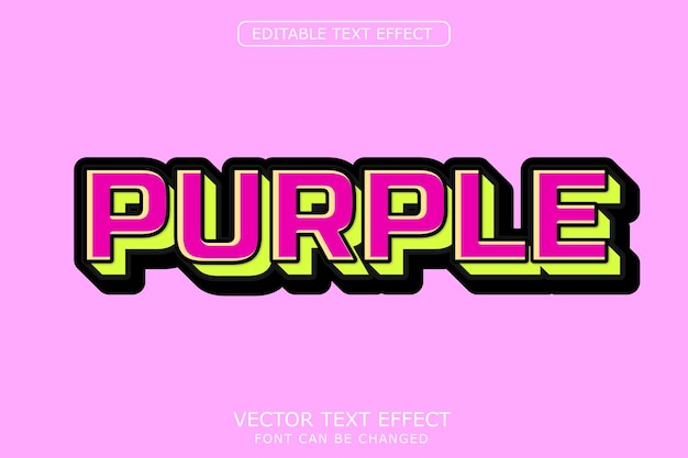 Vector efecto de texto morado