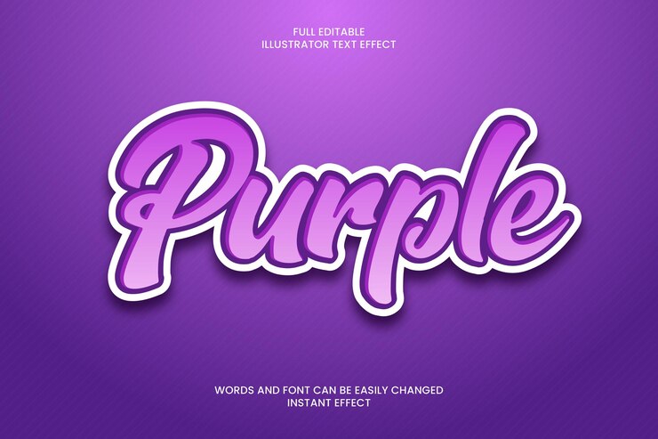 Vector efecto de texto morado