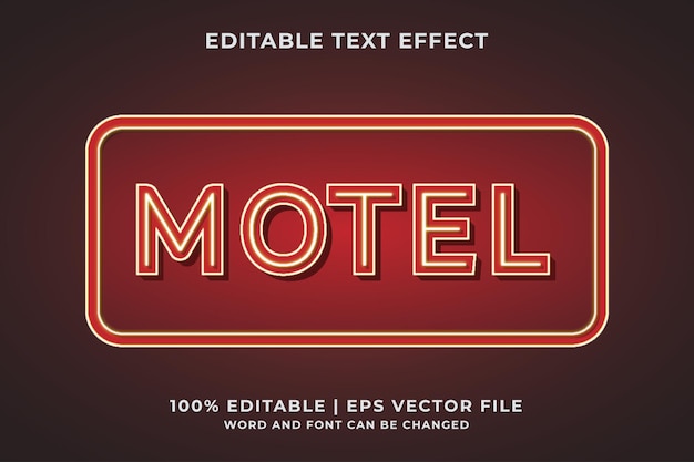 Efecto de texto de motel vector premium