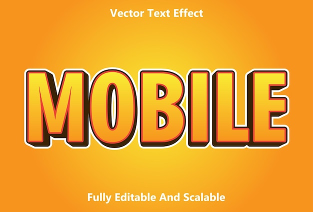 Vector efecto de texto móvil con color naranja editable.