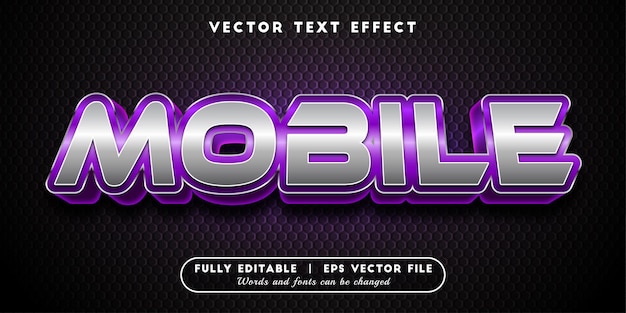 Vector efecto de texto móvil, estilo de texto 3d