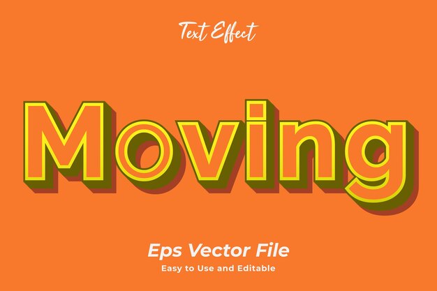 Efecto de texto en movimiento Editable y fácil de usar vector premium