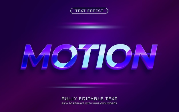 Vector efecto de texto en movimiento estilo de fuente editable