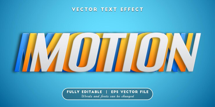 Vector efecto de texto en movimiento con estilo de texto editable