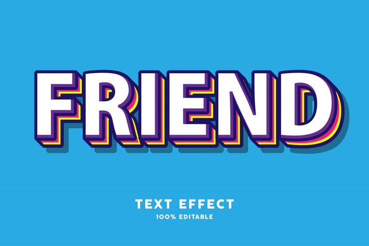 Vector efecto de texto de múltiples colores en capas 3d