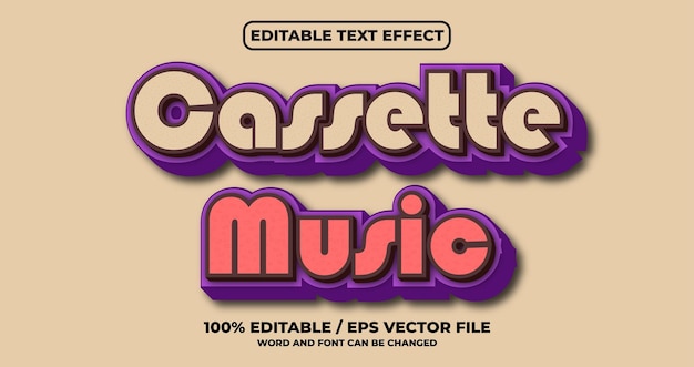 Efecto de texto de música de cassette