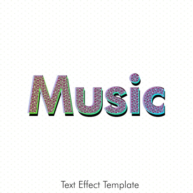 Vector efecto de texto de música en negrita efecto de texto atractivo