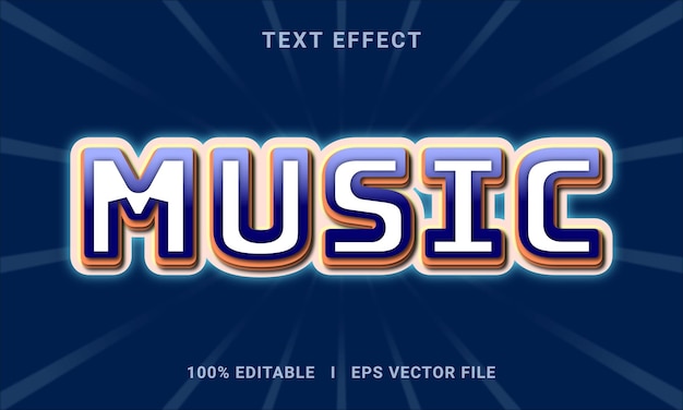 Efecto de texto musical estilo de fuente de letras modernas editables