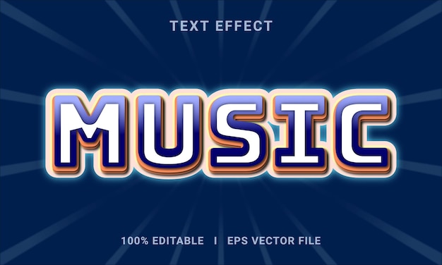 Efecto de texto musical estilo de fuente de letras modernas editables