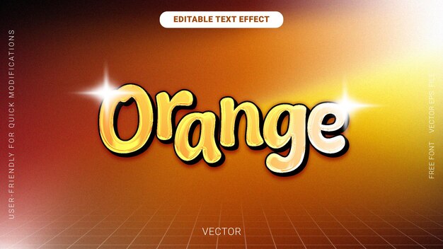 Efecto de texto naranja editable para diseño gráfico Fondo granulado