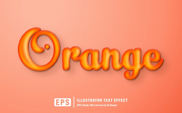 Efecto de texto naranja - editable